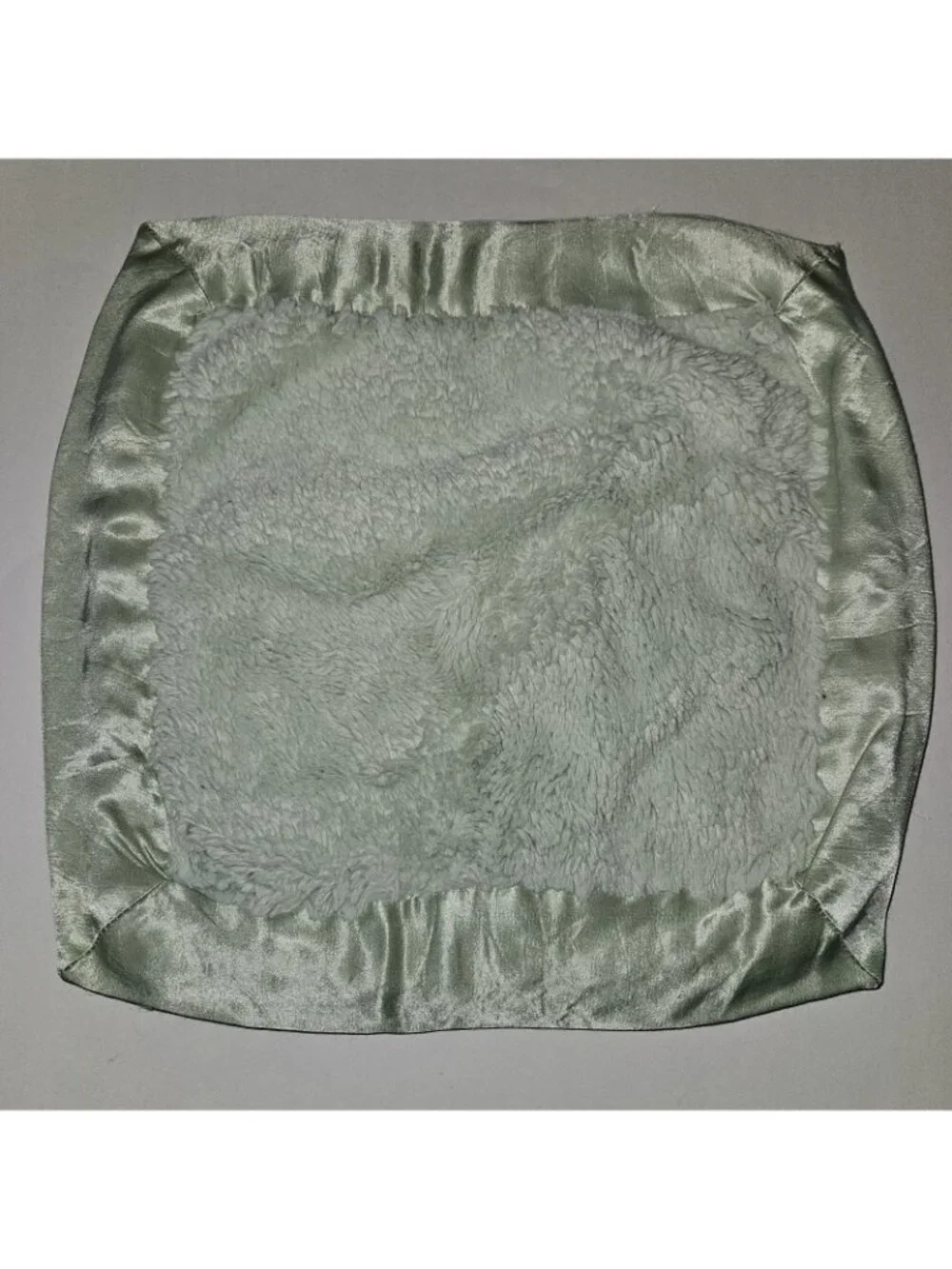 Little Giraffe Green Square Baby Lovey Fleece Satin Trim